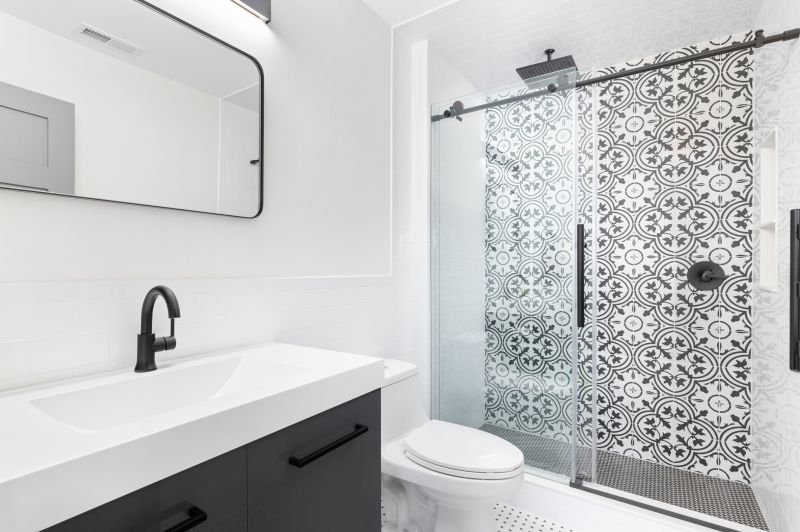 Bathroom with Statement Tile Wall